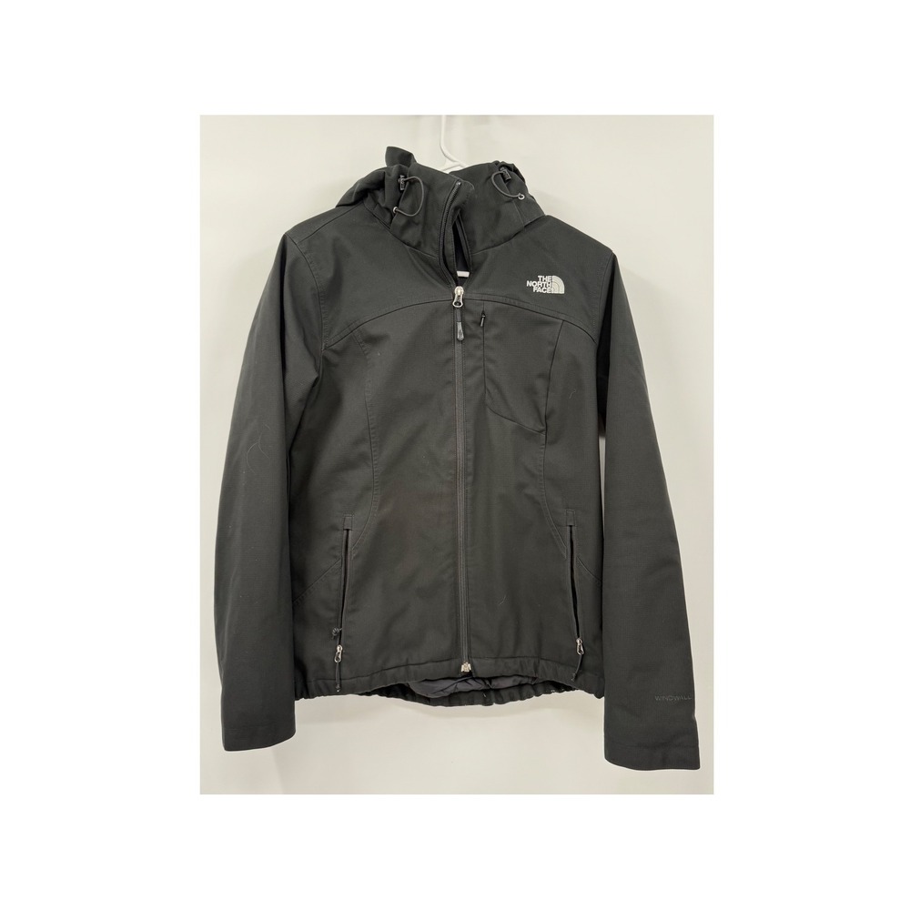 The North Face M Softshell Windwall Jacket Womens Black Hooded Fleece Lined